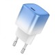 Мережевий зарядний пристрій HOCO C101A single port PD20W charger Ice Blue (6931474769374)