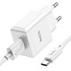 Мережевий зарядний пристрій HOCO C106A Leisure single port charger set(Type-C) White (6931474783912) 