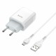 Мережевий зарядний пристрій HOCO C72A Glorious single port charger set(Micro) White (6931474713001)