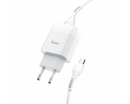 Мережевий зарядний пристрій HOCO C72A Glorious single port charger set(Micro) White (6931474713001) Мережевий зарядний пристрій HOCO C72A Glorious single port charger set(Micro) White (6931474713001)