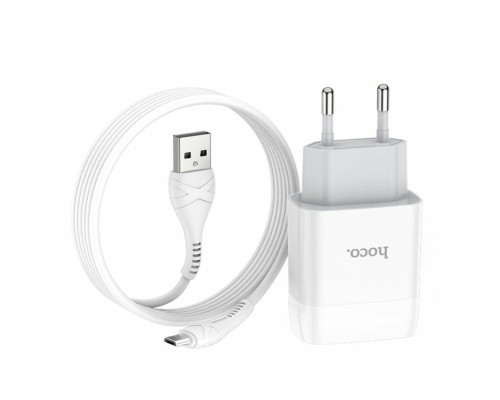 Мережевий зарядний пристрій HOCO C72A Glorious single port charger set(Micro) White (6931474713001) Мережевий зарядний пристрій HOCO C72A Glorious single port charger set(Micro) White (6931474713001)