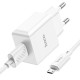 Мережевий зарядний пристрій HOCO C106A Leisure single port charger set(Micro) White (6931474783905)