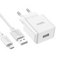 Мережевий зарядний пристрій HOCO C106A Leisure single port charger set(Micro) White (6931474783905)