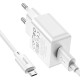 Мережевий зарядний пристрій HOCO C106A Leisure single port charger set(Micro) White (6931474783905)