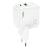 Мережевий зарядний пристрій HOCO C111A Lucky dual-port PD30W+QC3.0 charger White (6931474790866) 