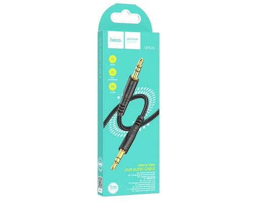 Аудiокабель HOCO UPA24 Smooth AUX audio cable Black (6931474789136) 