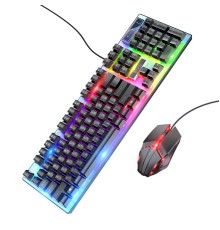 Миша + клавіатура HOCO GM18 Luminous gaming keyboard and mouse set Black (6931474783684)