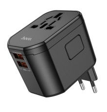 Універсальний зарядний пристрій HOCO AC15 Walker three-port PD20W(1C2A) universal conversion charger Black (6942007607773)
