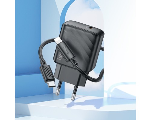 Мережевий зарядний пристрій HOCO CS22A Value single port PD30W charger set(C to iP) Black (6942007609920 ) 