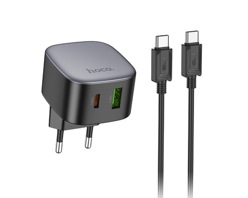 Мережевий зарядний пристрій HOCO CS32A Rise PD20W+QC3.0 charger set(Type-C to Type-C) Black (6942007617475 ) 