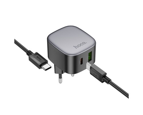 Мережевий зарядний пристрій HOCO CS32A Rise PD20W+QC3.0 charger set(Type-C to Type-C) Black (6942007617475 ) 