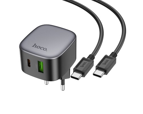 Мережевий зарядний пристрій HOCO CS32A Rise PD20W+QC3.0 charger set(Type-C to Type-C) Black (6942007617475 ) 