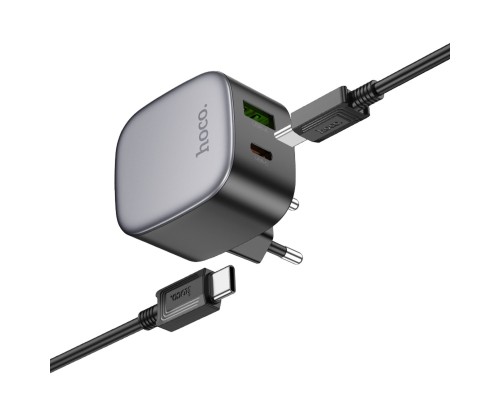 Мережевий зарядний пристрій HOCO CS32A Rise PD20W+QC3.0 charger set(Type-C to Type-C) Black (6942007617475 ) 