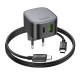 Мережевий зарядний пристрій HOCO CS32A Rise PD20W+QC3.0 charger set(Type-C to Type-C) Black (6942007617475 ) 