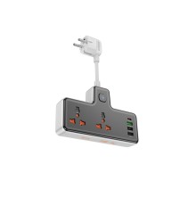 Мережевий подовжувач HOCO  AC12A Reise 2-position expansion socket(PD30W/1C3A) Black (6942007607094)