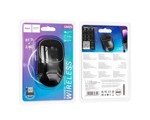 Миша Hoco GM25 Royal dual-mode business wireless mouse Dark Night Black (6942007608527 ) Миша Hoco GM25 Royal dual-mode business wireless mouse Dark Night Black (6942007608527 )