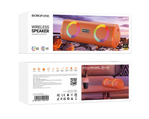 Портативна колонка BOROFONE BP18 Music sports BT speaker Orange (6941991109195) Портативна колонка BOROFONE BP18 Music sports BT speaker Orange (6941991109195)