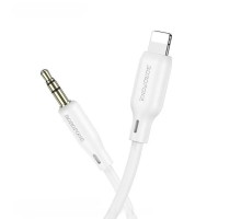Аудiо-кабель BOROFONE BL18 iP silicone digital audio conversion cable White (BL18W) 
