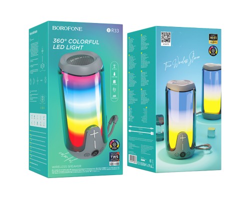 Портативна колонка BOROFONE BR33 Pulse color sports BT speaker Gray (6941991108976) 