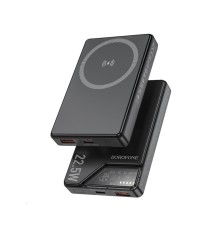 Зовнішній акумулятор BOROFONE BJ49 Astute 22.5W+PD20W fully compatible magnetic power bank(10000mAh) Black (6941991109898)