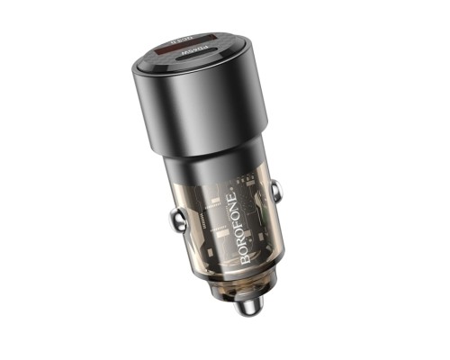 Автомобільний зарядний пристрій BOROFONE BZ20A Smart 83W dual port PD65W+QC3.0 car charger Transparent Black (6941991101625) Автомобільний зарядний пристрій BOROFONE BZ20A Smart 83W dual port PD65W+QC3.0 car charger Transparent Black (6941991101625)