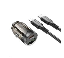 Автомобільний зарядний пристрій BOROFONE BZ29A Talented PD36W+QC3.0 car charger set(C to iP) Black (6941991108792) 