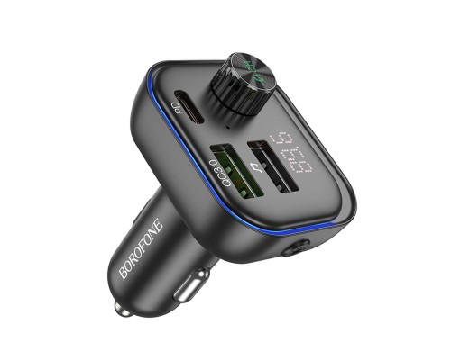 АЗП з FM-модулятором BOROFONE BC54 Acertar PD30W+QC3.0 car BT FM transmitter 18W Black (6941991109850) АЗП з FM-модулятором BOROFONE BC54 Acertar PD30W+QC3.0 car BT FM transmitter 18W Black (6941991109850)