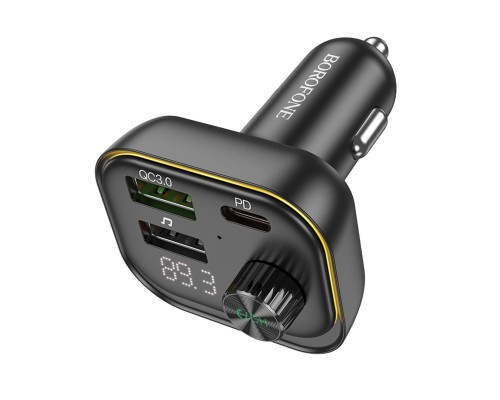 АЗП з FM-модулятором BOROFONE BC54 Acertar PD30W+QC3.0 car BT FM transmitter 18W Black (6941991109850) АЗП з FM-модулятором BOROFONE BC54 Acertar PD30W+QC3.0 car BT FM transmitter 18W Black (6941991109850)