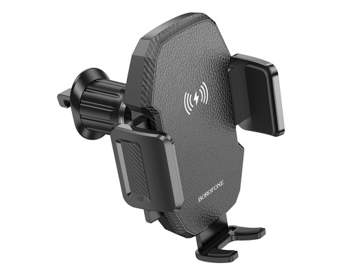 Автотримач для телефона з БЗП BOROFONE BH213 Adelante wireless fast charging car holder(air outlet) Black (6941991109775) Автотримач для телефона з БЗП BOROFONE BH213 Adelante wireless fast charging car holder(air outlet) Black (6941991109775)