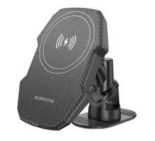 Автотримач для телефона з БЗП BOROFONE BH216 Adelante magnetic wireless fast charging car holder(center console) Black (6941991109805) 