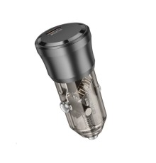 Автомобільний зарядний пристрій BOROFONE BZ24 Clever single port PD20W car charger Transparent Black (6941991106934)