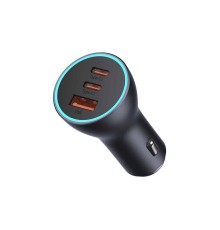 Автомобільний зарядний пристрій Baseus Golden Contactor Pro Triple Fast Charger Car Charger 65W U+C+C Dark Gray (CGJP010013)