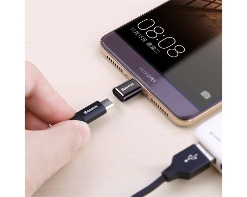 Адаптер Baseus Micro Female To Type-C Male Adapter Converter Black (CAMOTG-01) 