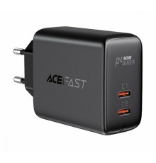 Мережевий зарядний пристрій ACEFAST A9 PD40W(USB-C+USB-C) dual port charger Black (AFA9B)