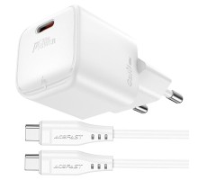 Мережевий зарядний пристрій ACEFAST A77 mini PD30W GaN single USB-C charger set (C3-03) White (6974316282853) 