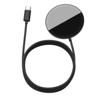 БЗП Baseus Simple Mini Magnetic Wireless Charger For IP12 with Type-C Cable Black (WXJK-F01) 
