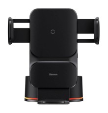 Тримач для мобiльного з БЗП Baseus Wisdom Auto Alignment Car Mount Wireless Charger（QI 15W（Suction base)Black (CGZX000101)