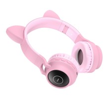 Навушники HOCO W27 Cat ear wireless headphones Pink (6931474718464) 