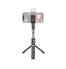 Селфі-монопод HOCO K16 aluminum alloy fill light live broadcast holder Black (6931474748812)