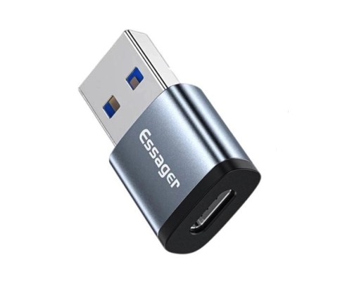 Адаптер Essager Soray OTG (Type-C Female to USB -AMale) USB3.0 Adaptor grey (EZJCA-SRB0G) (EZJCA-SRB0G) Адаптер Essager Soray OTG (Type-C Female to USB -AMale) USB3.0 Adaptor grey (EZJCA-SRB0G) (EZJCA-SRB0G)