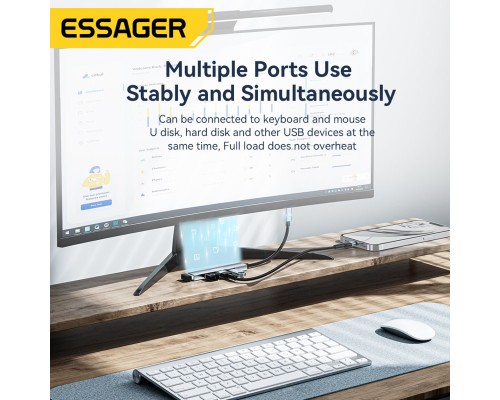 USB-хаб Essager Fengyang 4 in 1 Splitter (Type-C port) grey (EHBC04-FY0G-P) (EHBC04-FY0G-P) USB-хаб Essager Fengyang 4 in 1 Splitter (Type-C port) grey (EHBC04-FY0G-P) (EHBC04-FY0G-P)