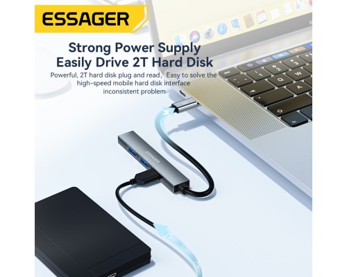 USB-хаб Essager Fengyang 4 in 1 Splitter (Type-C port) grey (EHBC04-FY0G-P) (EHBC04-FY0G-P) USB-хаб Essager Fengyang 4 in 1 Splitter (Type-C port) grey (EHBC04-FY0G-P) (EHBC04-FY0G-P)