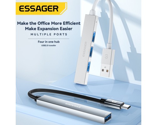 USB-хаб Essager Fengyang 4 in 1 Splitter (Type-C port) grey (EHBC04-FY0G-P) (EHBC04-FY0G-P) USB-хаб Essager Fengyang 4 in 1 Splitter (Type-C port) grey (EHBC04-FY0G-P) (EHBC04-FY0G-P)