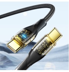 Кабель Essager Interstellar Transparent Design USB Charging Cable Type C to Type C 100W 2m black (EXCTT1-XJA01-P) (EXCTT1-XJA01-P)