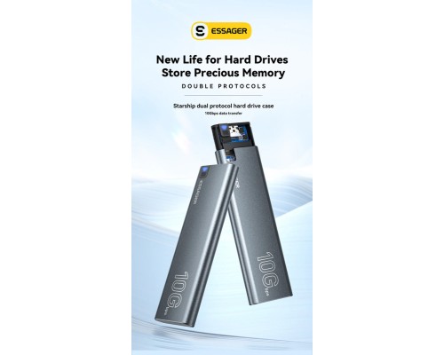 ESSAGER Starship dual protocol Hard Disk Box Grey (EYPSN-XJ0G-Z) ESSAGER Starship dual protocol Hard Disk Box Grey (EYPSN-XJ0G-Z)