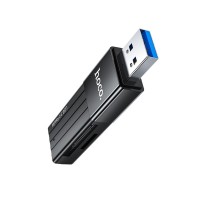 Кабель-перехiдник HOCO HB20 Mindful 2-in-1card reader(USB3.0) Black (6931474735218) 