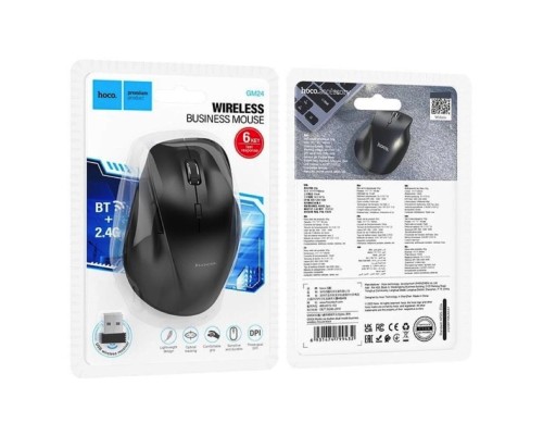 Миша HOCO GM24 Mystic six-button dual-mode business wireless mouse Black (6931474799432) Миша HOCO GM24 Mystic six-button dual-mode business wireless mouse Black (6931474799432)