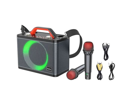 Портативна колонка HOCO BS57 Jenny dual mic wireless karaoke BT speaker Black (6931474794666) Портативна колонка HOCO BS57 Jenny dual mic wireless karaoke BT speaker Black (6931474794666)