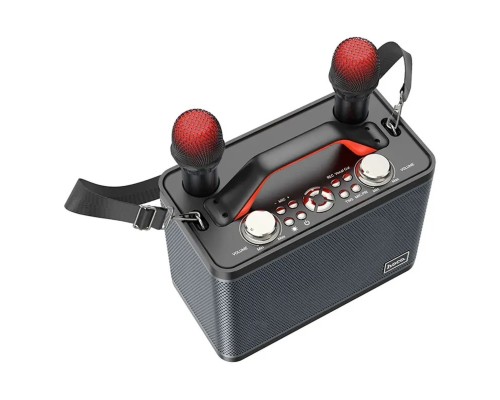 Портативна колонка HOCO BS57 Jenny dual mic wireless karaoke BT speaker Black (6931474794666) Портативна колонка HOCO BS57 Jenny dual mic wireless karaoke BT speaker Black (6931474794666)