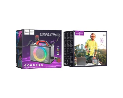 Портативна колонка HOCO BS57 Jenny dual mic wireless karaoke BT speaker Black (6931474794666) Портативна колонка HOCO BS57 Jenny dual mic wireless karaoke BT speaker Black (6931474794666)